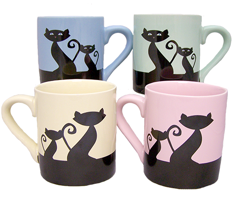 Kattitude Cat Mugs – Set of 4 Assorted - The Teapot Shoppe, Inc.