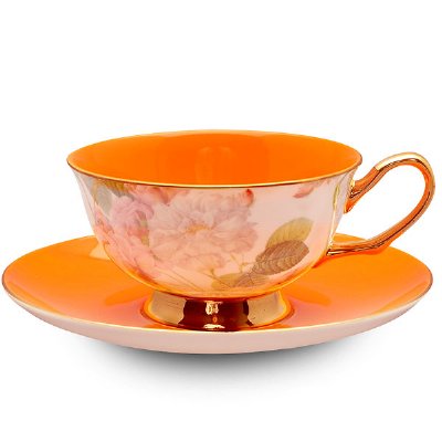 Real Orange Chintz Cup and Saucer