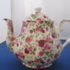 Summertime Pink Chintz Teapot