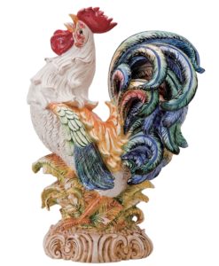 Tuscan Rooster Crowing Figurine