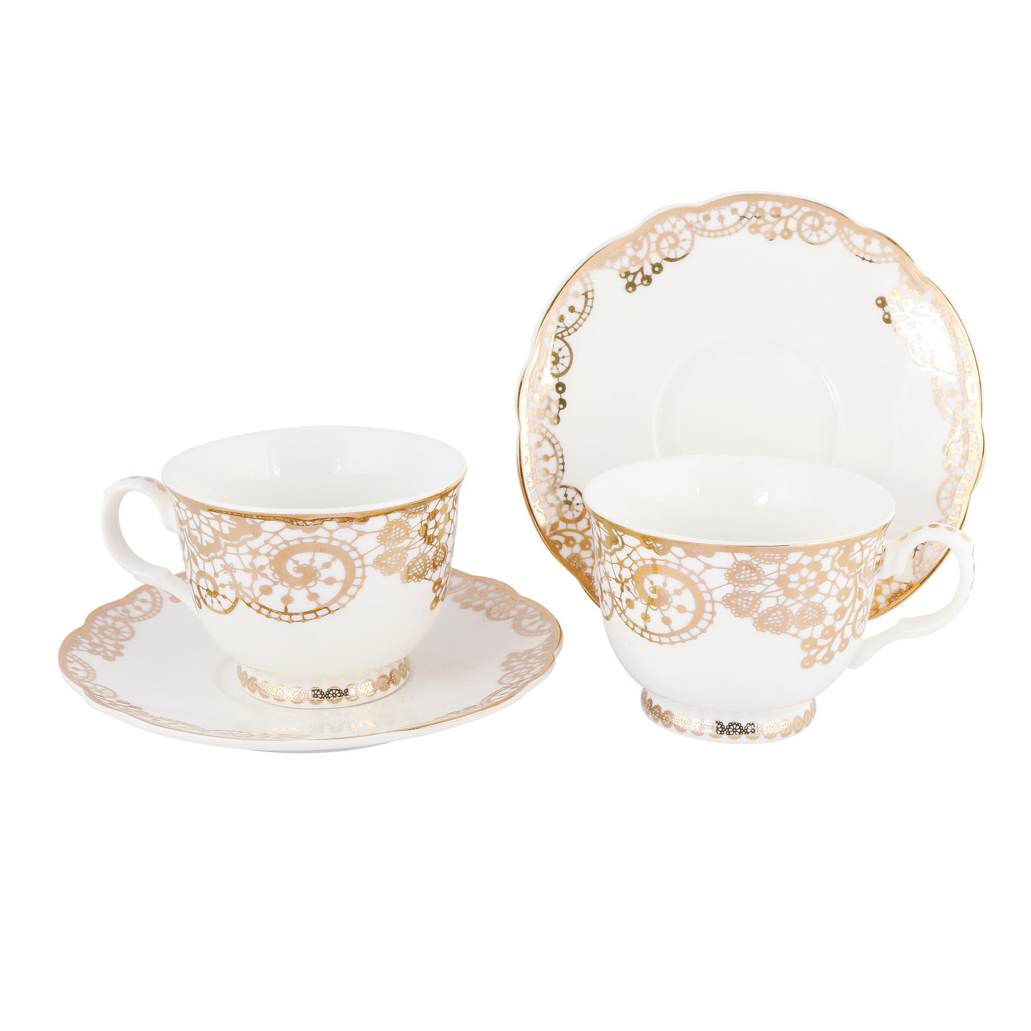 Gold Lace Cup and Saucer Set