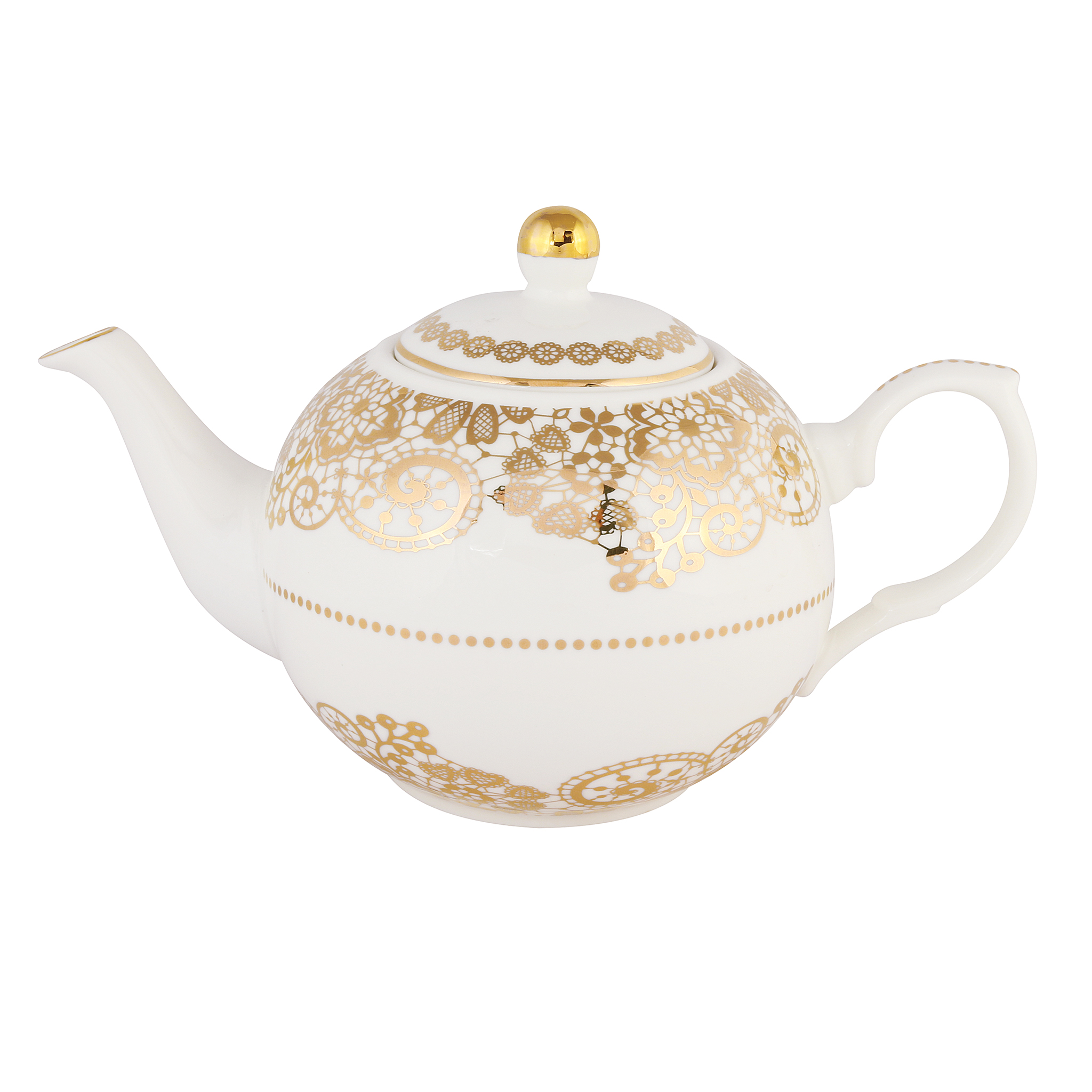 Gold Lace Porcelain Teapot