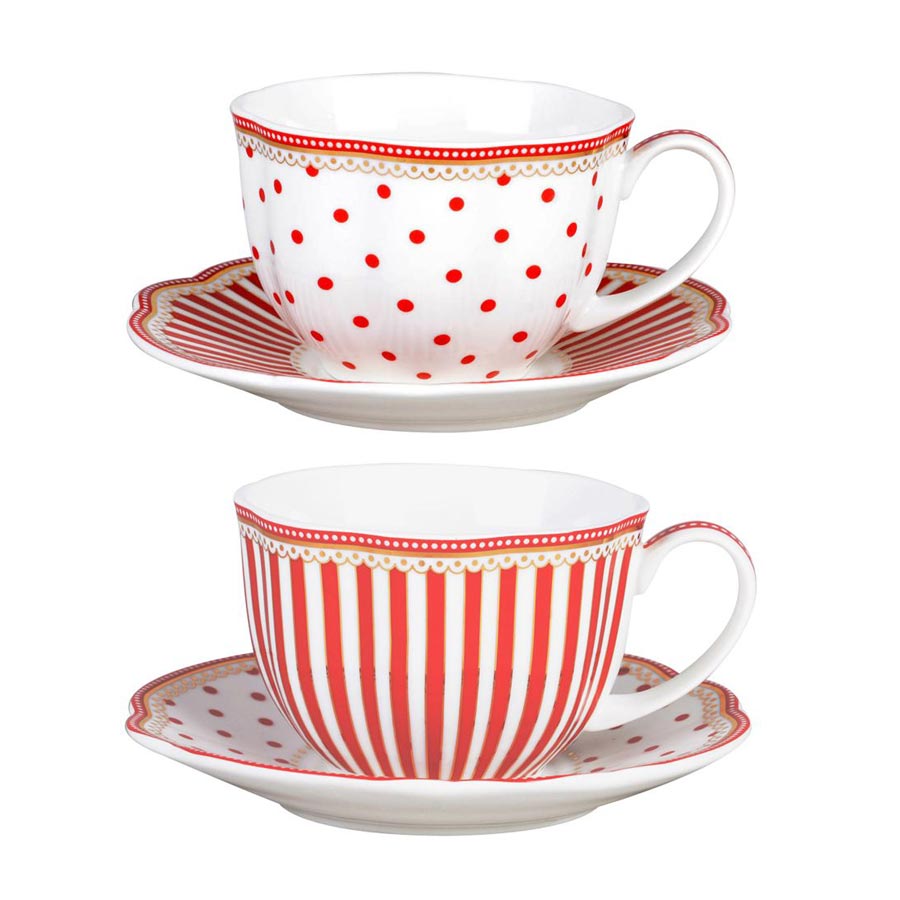 Red Dot Josephine Cup And Saucer