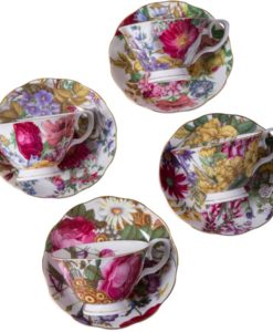 Garden Party Tea Cups and Saucers